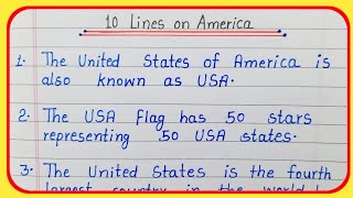 10 lines on America  Essay on USA  10 lines about America in English [upl. by Ikcin933]