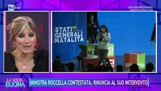 Ministra Roccella contestata rinuncia al suo intervento  La Volta Buona 10052024 [upl. by Idelson]