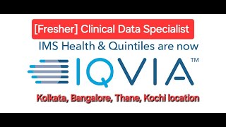 Fresher Clinical Data Specialist  New job update from Iqvia  Multiple Location [upl. by Ralph684]