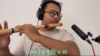 Tmro jasto mutu mero pani  Flute Tutorial with notes  original singer NARAYAN Gopal [upl. by Yelsek]