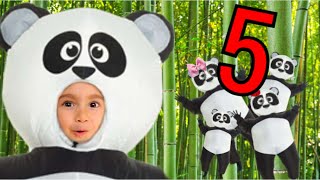 Five Little Pandas Jumping On the Bed  Kids Songs  3D English Nursery Rhymes for Children [upl. by Mukund916]