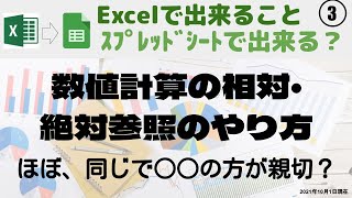 数値計算の相対・絶対参照のやり方（スプレッドシートで出来るかな③） [upl. by Aseel]