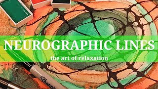 NEUROGRAPHIC ART layered on a WATERCOLOR ABSTRACT PAINTING [upl. by Nelleus]