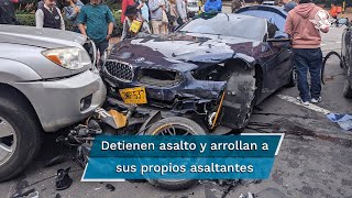 Ladrones asaltan a conductor y él los arrolla con su BMW “fue legítima defensa” dice [upl. by Bekki]