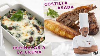 ESPINACAS a la crema  COSTILLA asada con piña ¡Recetas con ARGUIÑANO [upl. by Belden]