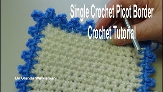 Single Crochet Picot Border Crochet Tutorial [upl. by Veradi]