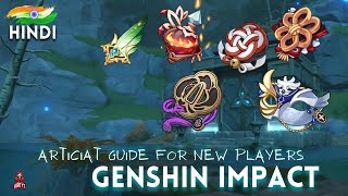 Hindi Genshin Impact Artifact Guide For Beginner 2023 [upl. by Ruperto]