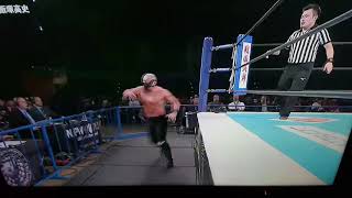 NJPW Takashi Iizuka tries to eat Kevin Kelly [upl. by Ailehs]