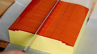 Lego Taiwanese Castella Cake  Stop Motion Cooking amp ASMR [upl. by Ahsinek830]