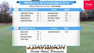 Timperley CC 1st XI v Neston CC 1st XI [upl. by Ellehcam296]