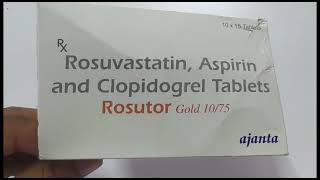 Rosutor Gold 1075 Tablet  Rosuvastatin Aspirin and Clopidogrel Tablets  Rosutor Gold 1075 Tablet [upl. by Novaelc]