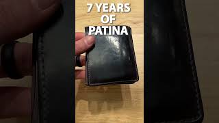 7 Years of Patina leather wallet leatherartisan handmade edc leatherwallet shellcordovan [upl. by Akcemat]