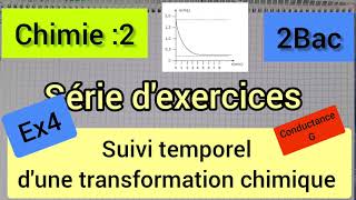 suivi temporel dune transformation chimique par mesure de conductance  2Bacex4 الثانية بكالوريا [upl. by Ariay]