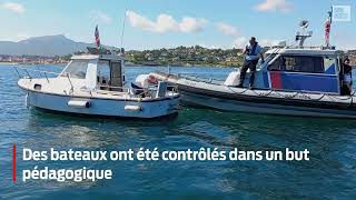 Opération Sécurité en mer dans la baie de SaintJeandeLuz avec les Affaires maritimes [upl. by Pickett]