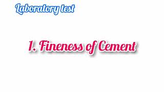 FINENESS OF CEMENT LABORATORY TEST [upl. by Muraida]