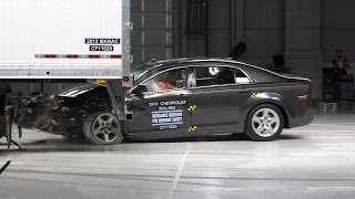 Manac semitrailer underride guard test  IIHS TOUGHGUARD winner [upl. by Ocire]