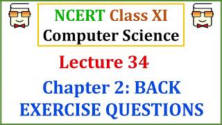 SOLVED Back Exercise Questions Part 2  Encoding Schemes and Number System Class XI Computer [upl. by Haila]