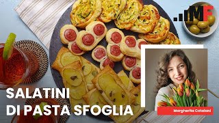 Salatini di pasta sfoglia per buffet 3 tipologie con un solo rotolo [upl. by Ettenim]