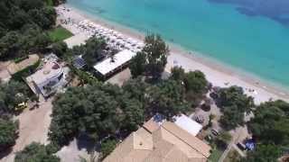 La Riviera Barbati Corfu Seaside Apartments Drone birds eye view 4K video [upl. by Conrad77]