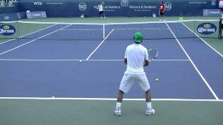 Rafael Nadal Backhand Drill in HD Back View [upl. by Sissy]