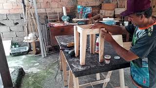 COMO FAZER UMA BANQUETA SIMPLES how to make a simple stool [upl. by Ayahsal]