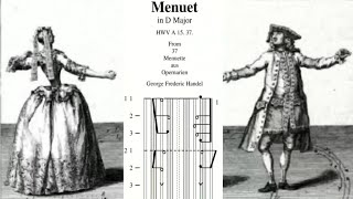 Scrolling Klavar Score Menuet in D Major HWV A1537 by GF Handel from 37Menuette aus Opernarien [upl. by Jere]