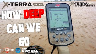 Minelab X Terra Elite How Deep will it detect Beach Metal Detecting [upl. by Adilem]