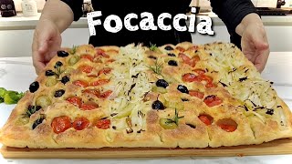 FOCACCIA MAXI morbida e fragrante in 3 gusti diversi RICETTA FACILE di Tutti a tavola [upl. by Levine]