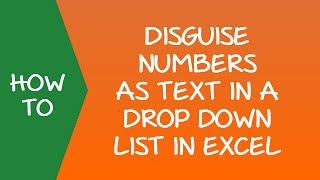 Format Numbers as Text in a Drop Down List in Excel [upl. by Mellins]