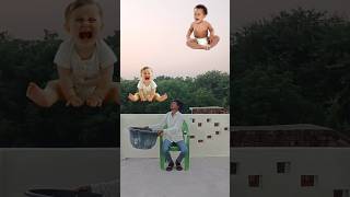 Crying Flying babies catching vs cat amp puppy  Funny magic vfx video😀😀😀 [upl. by Eahs]