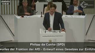 Entwurf eines Gesetzes zur Einführung eines Lobbyregisters für MV  Philipp da Cunha [upl. by Eneloj187]