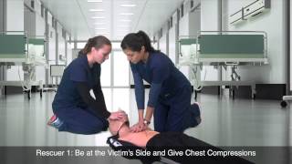 CPR Chest Compressions and Breaths with 2 Rescuers by American Health Care Academy [upl. by Yesdnik]