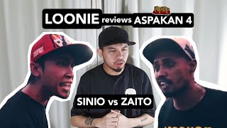 LOONIE  BREAK IT DOWN Rap Battle Review E31  ASPAKAN 4 SINIO vs ZAITO [upl. by Etiragram970]