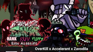 FNF Mashup Elite Assasins 2  Fliqpy vs Hank vs Ruv  OverKill  Accelerant  Zavodila [upl. by Dnomzed]