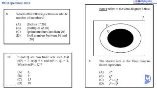 Demo Etests  89amp10  Sets  Specimen Paper 2015 Multiple Choice Paper 1  CXC CSEC Mathematics [upl. by Anaitak213]