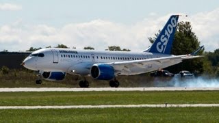 Bombardier CS100 maiden flight in Montreal [upl. by Philbert]