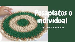 Crochet Tutorial Mantel individuales navideños tejido a crochet punto granny espigo [upl. by Rimma]