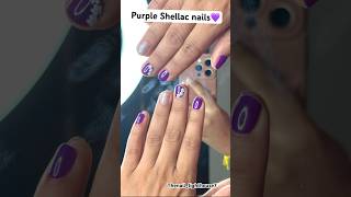 Shellac nails on the board 💜nailsshellactrendingpurpleglitternaildesignscuteviralshortpop [upl. by Nagrom270]