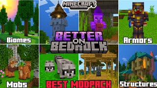 🎖️THE BEST MODPACK for MINECRAFT PE 120  119  Better on Bedrock addon [upl. by Ayel]