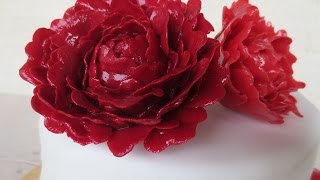 Peony Gumpaste Tutorial PfingstrosenTutorial Dekoidee für Motivtorten [upl. by Heurlin215]