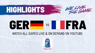 Highlights  Germany vs France  2023 IIHFWorlds [upl. by Lairret]