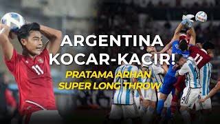 Indonesias Pratama Arhan 5 DEADLY Super Long Throw VS Argentina  Players Watch [upl. by Wavell]