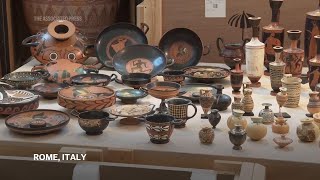 US vows more returns of looted antiquities as Italy celebrates latest haul of 600 artifacts [upl. by Yllatan]