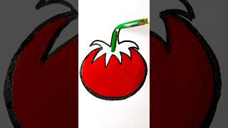 Easy Way To Draw A Tomato 🍅 How To Draw A Tomato Tomato Drawing Aha Tamatar🍅 shorts art viral [upl. by Naima]