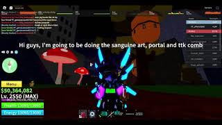 Portal TTK Sanguine Art combo from Blox Fruits [upl. by Ikairik]