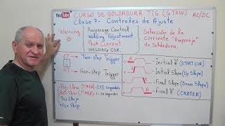 Curso de soldadura TIG GTAW  Clase 7  Controles de Ajustes [upl. by Ilrebma]