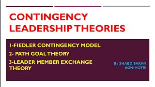 ContingencySituational Leadership Theories  Path Goal Theory  Fiedler Contingency Model ugcnet [upl. by Meingolda654]