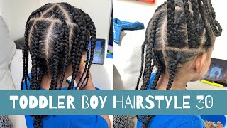 TODDLER BOY HAIRSTYLE 30  THREE LAYER BRAID  HOW TO BRAIDHOLD YOUR FINGERS  PROTECTIVESTYLE [upl. by Cathryn]