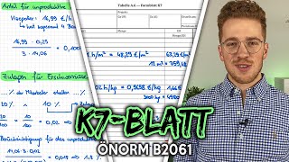 Bernhard Rennhofer  K7Blatt nach ÖNORM B2061  KBlätter  Kalkulation in der Bauwirtschaft [upl. by Procter]