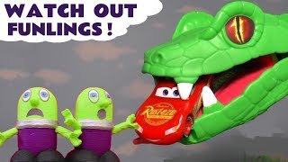 The Funlings Toy Car Racing Stories with Lightning McQueen [upl. by Anirtep]